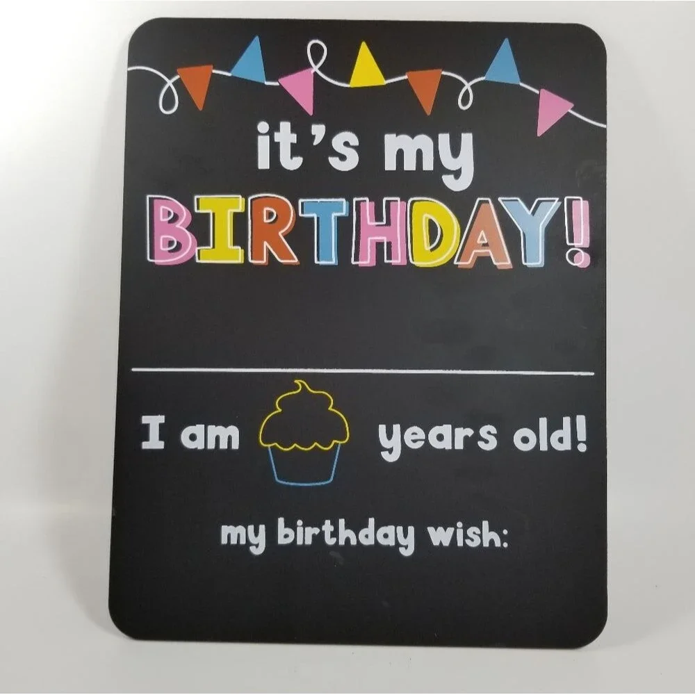 It's‎ My Birthday! Chalkboard Photo Prop Colorful Keepsake